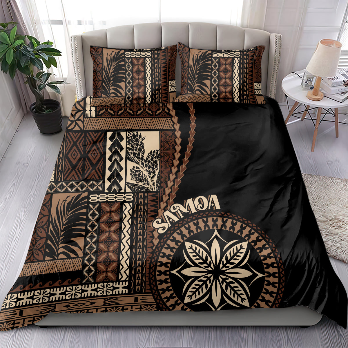 Samoa Siapo Motif Bedding Set Classic Style - Black Ver LT7 - Wonder Print Shop