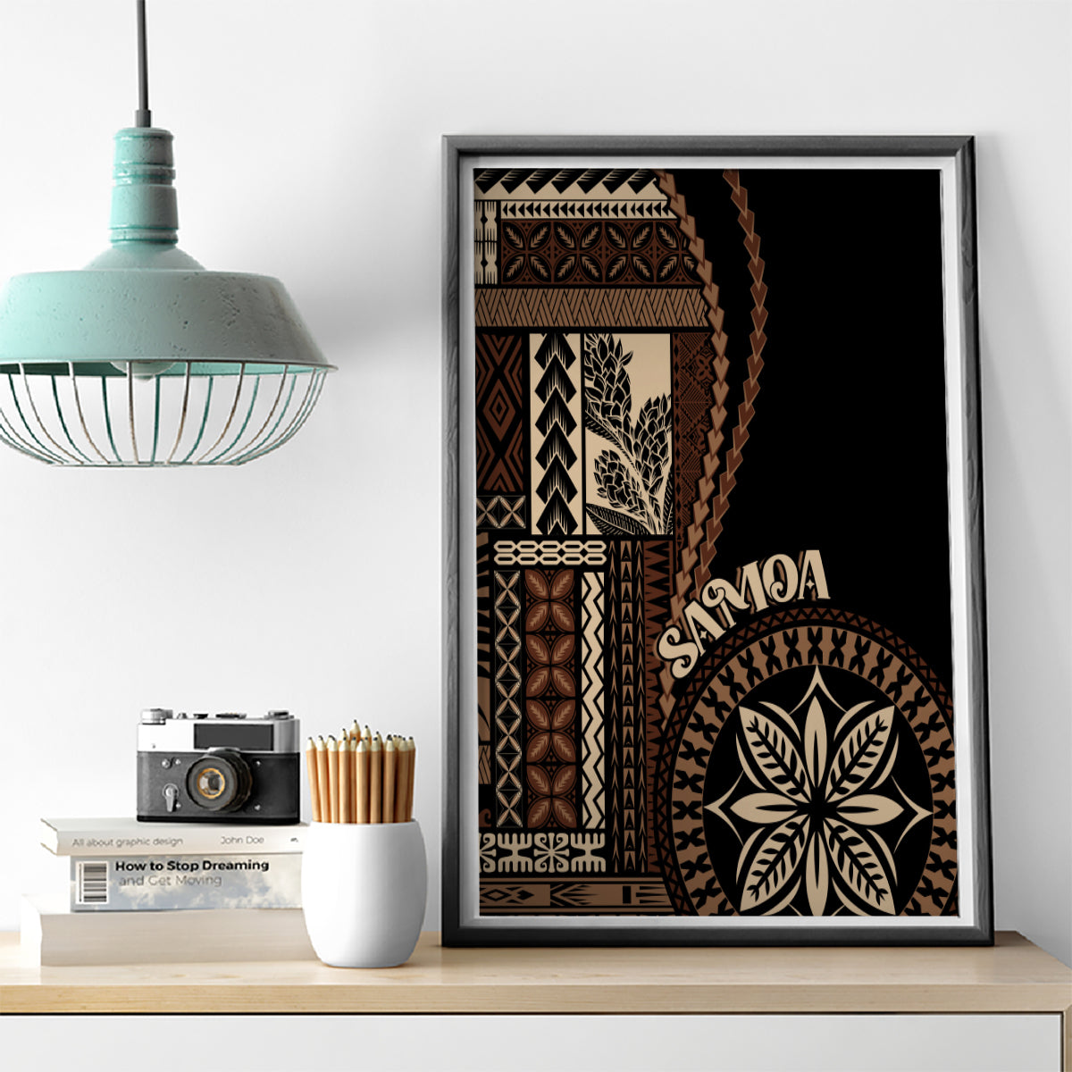 Samoa Siapo Motif Canvas Wall Art Classic Style - Black Ver LT7 - Wonder Print Shop