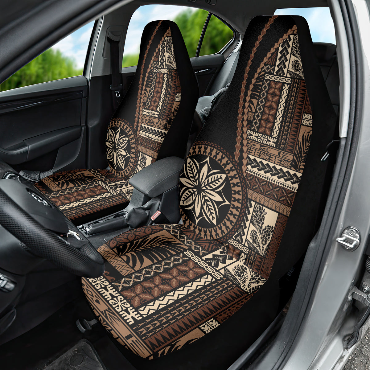 Samoa Siapo Motif Car Seat Cover Classic Style - Black Ver LT7 - Wonder Print Shop