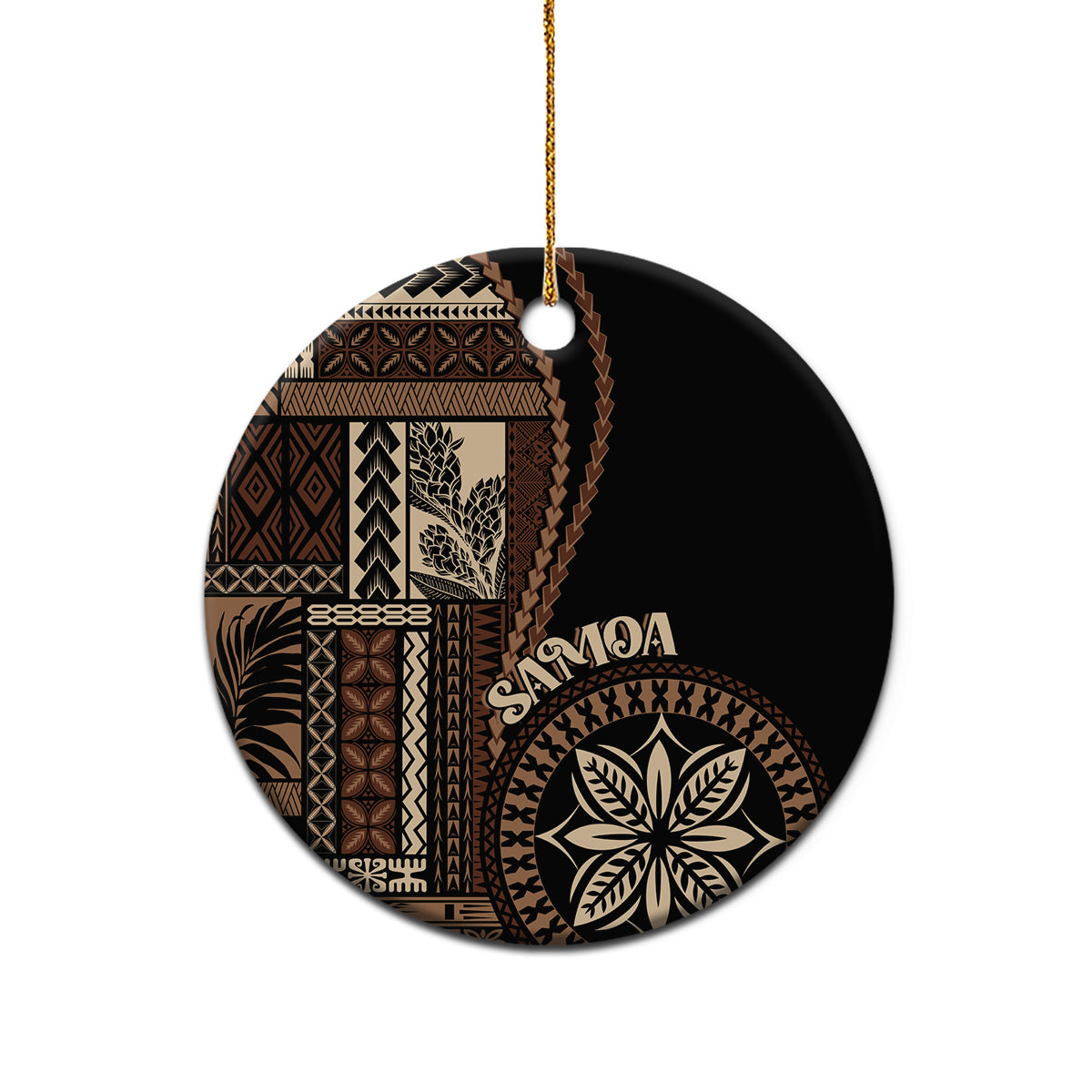 Samoa Siapo Motif Ceramic Ornament Classic Style - Black Ver LT7 - Wonder Print Shop