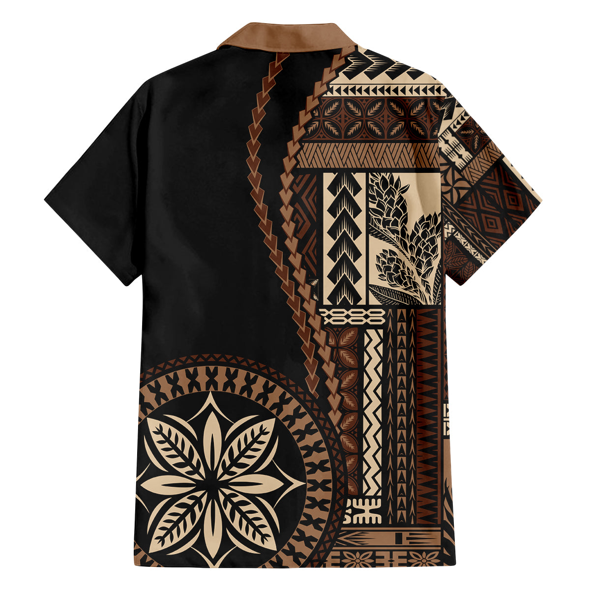 Samoa Siapo Motif Family Matching Long Sleeve Bodycon Dress and Hawaiian Shirt Classic Style - Black Ver LT7 - Wonder Print Shop