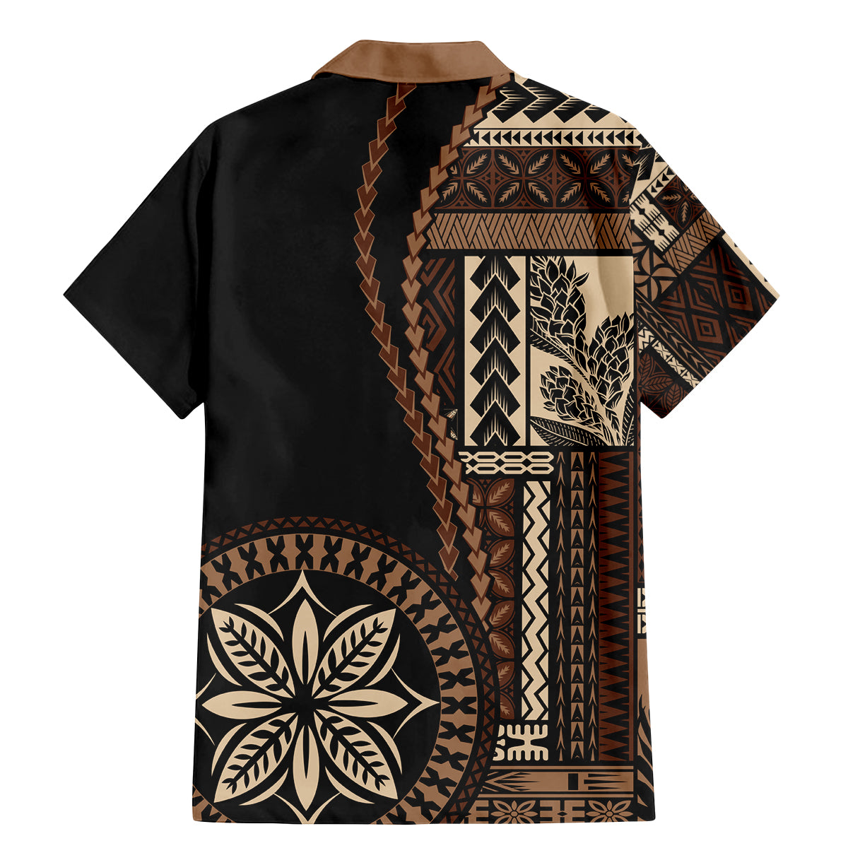 Samoa Siapo Motif Family Matching Mermaid Dress and Hawaiian Shirt Classic Style - Black Ver LT7 - Wonder Print Shop