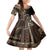 Samoa Siapo Motif Family Matching Puletasi Dress and Hawaiian Shirt Classic Style - Black Ver - Wonder Print Shop
