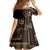 Samoa Siapo Motif Family Matching Puletasi Dress and Hawaiian Shirt Classic Style - Black Ver - Wonder Print Shop