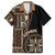 Samoa Siapo Motif Family Matching Puletasi Dress and Hawaiian Shirt Classic Style - Black Ver - Wonder Print Shop