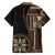 Samoa Siapo Motif Family Matching Puletasi Dress and Hawaiian Shirt Classic Style - Black Ver - Wonder Print Shop