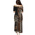 Samoa Siapo Motif Family Matching Puletasi Dress and Hawaiian Shirt Classic Style - Black Ver - Wonder Print Shop
