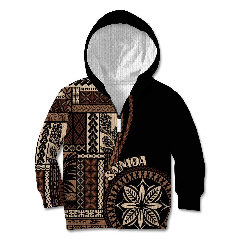 Samoa Siapo Motif Kid Hoodie Classic Style - Black Ver - Wonder Print Shop