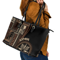 Samoa Siapo Motif Leather Tote Bag Classic Style - Black Ver - Wonder Print Shop