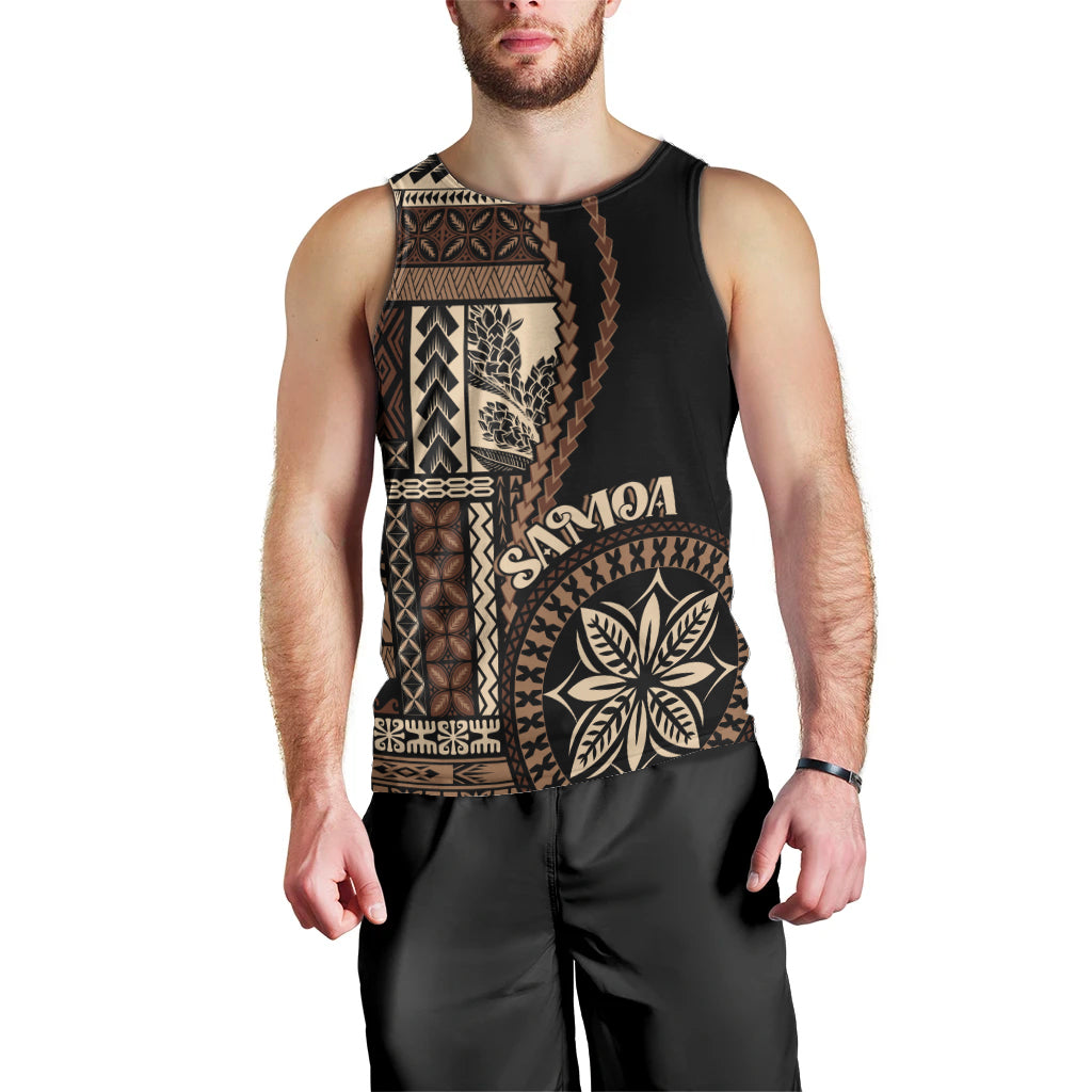 Samoa Siapo Motif Men Tank Top Classic Style - Black Ver - Wonder Print Shop