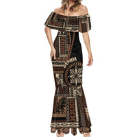 Samoa Siapo Motif Mermaid Dress Classic Style - Black Ver - Wonder Print Shop