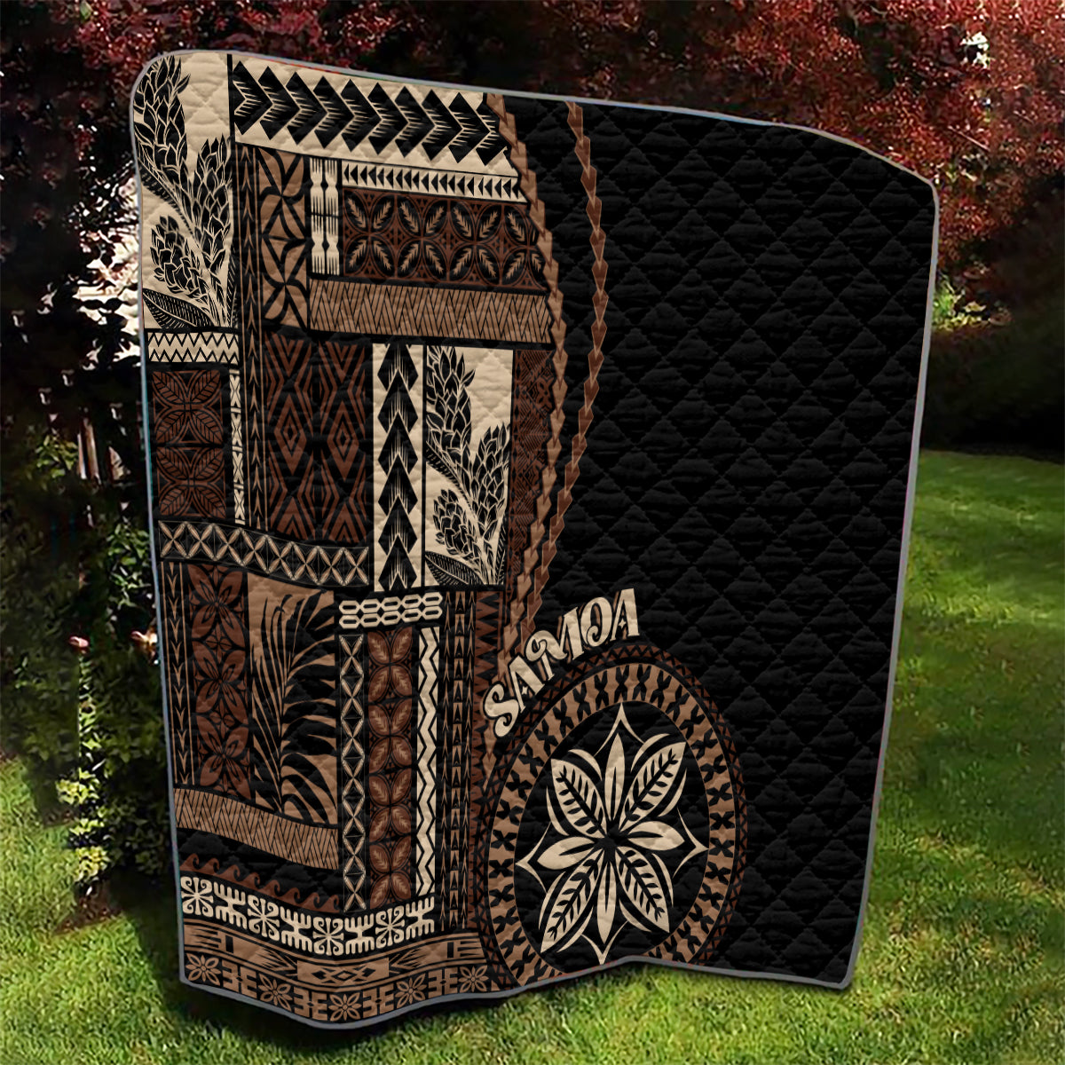 Samoa Siapo Motif Quilt Classic Style - Black Ver - Wonder Print Shop