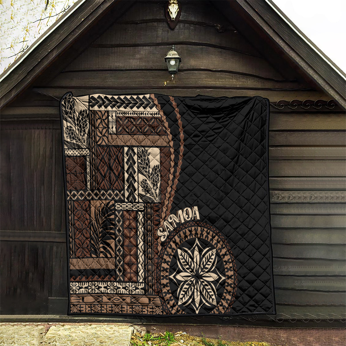 Samoa Siapo Motif Quilt Classic Style - Black Ver - Wonder Print Shop