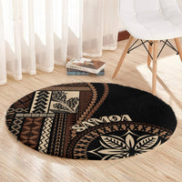 samoa-siapo-motif-round-carpet-classic-style-black-ver