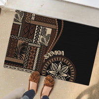 Samoa Siapo Motif Rubber Doormat Classic Style - Black Ver - Wonder Print Shop