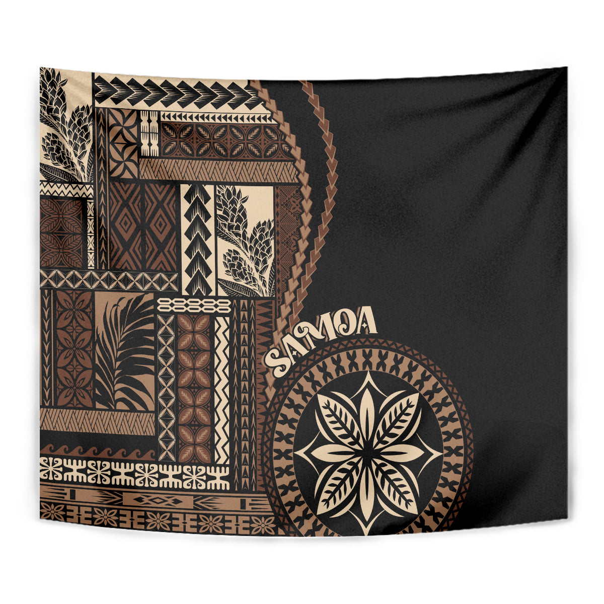 Samoa Siapo Motif Tapestry Classic Style - Black Ver - Wonder Print Shop