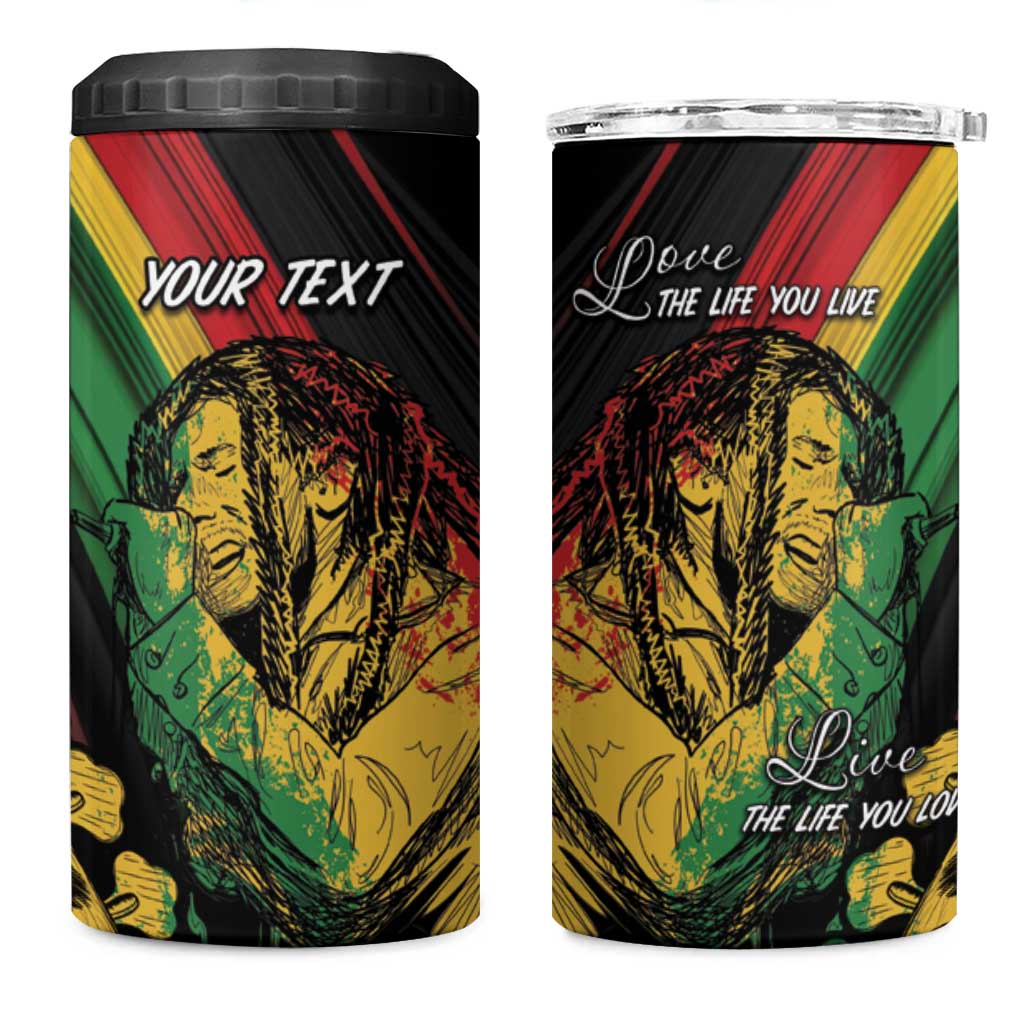 Personalised Reggae 4 in 1 Can Cooler Tumbler Live The Way You Love LT7 - Wonder Print Shop