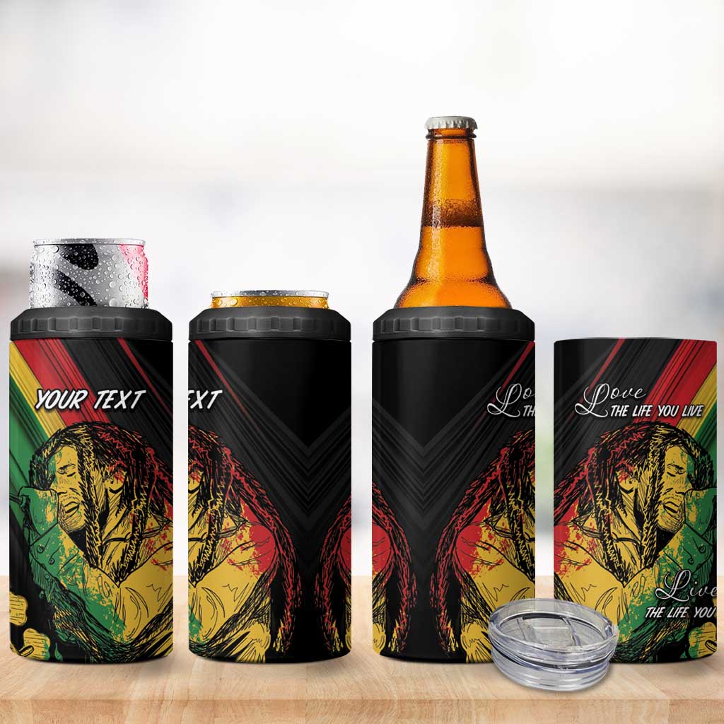 Personalised Reggae 4 in 1 Can Cooler Tumbler Live The Way You Love LT7 - Wonder Print Shop
