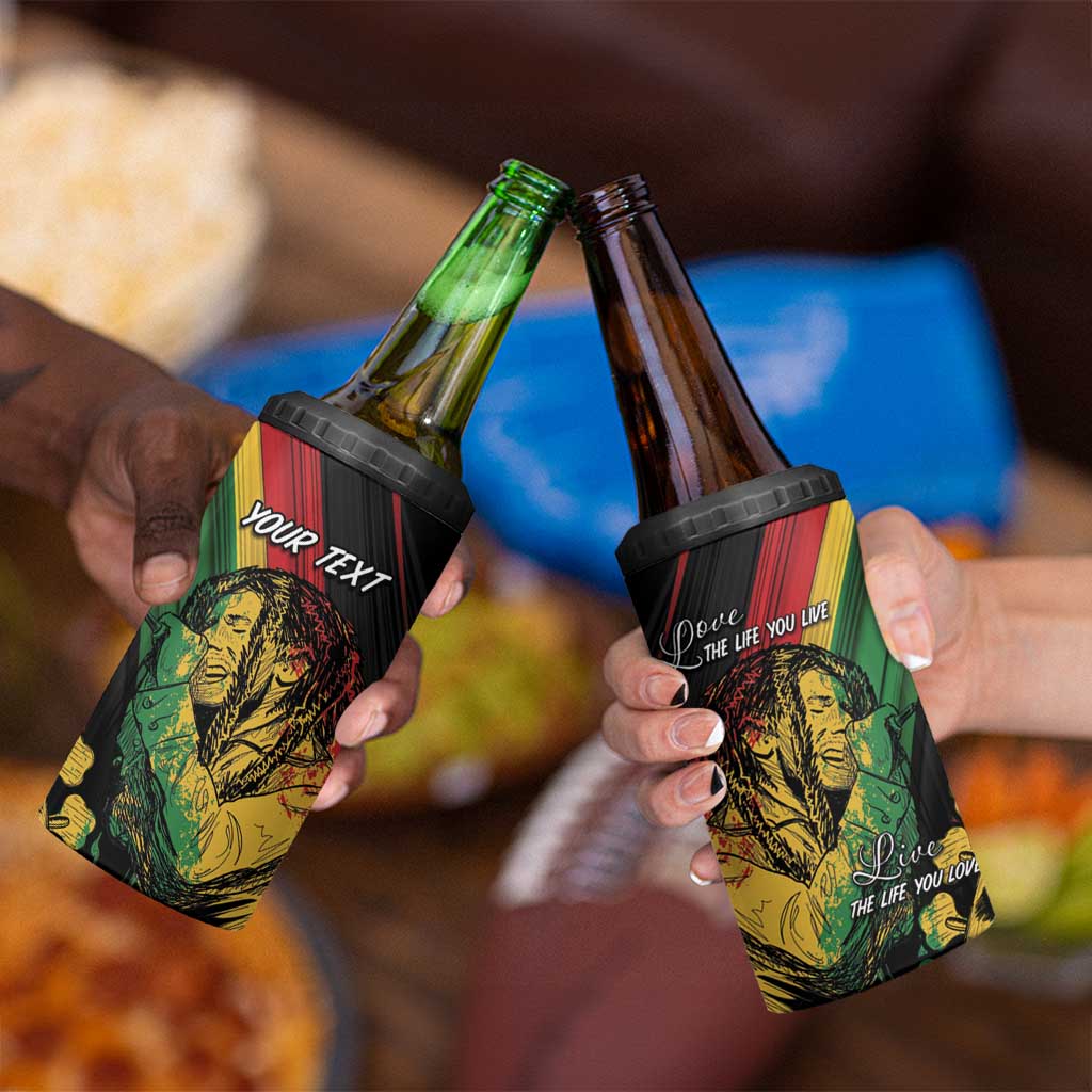 Personalised Reggae 4 in 1 Can Cooler Tumbler Live The Way You Love LT7 - Wonder Print Shop