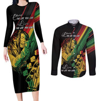 Personalised Reggae Couples Matching Long Sleeve Bodycon Dress and Long Sleeve Button Shirt Live The Way You Love LT7 - Wonder Print Shop