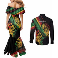 Personalised Reggae Couples Matching Mermaid Dress and Long Sleeve Button Shirt Live The Way You Love
