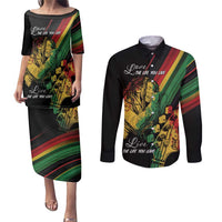 Personalised Reggae Couples Matching Puletasi and Long Sleeve Button Shirt Live The Way You Love LT7 - Wonder Print Shop