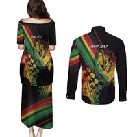 Personalised Reggae Couples Matching Puletasi and Long Sleeve Button Shirt Live The Way You Love LT7 - Wonder Print Shop