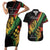 Personalised Reggae Couples Matching Short Sleeve Bodycon Dress and Hawaiian Shirt Live The Way You Love LT7 - Wonder Print Shop