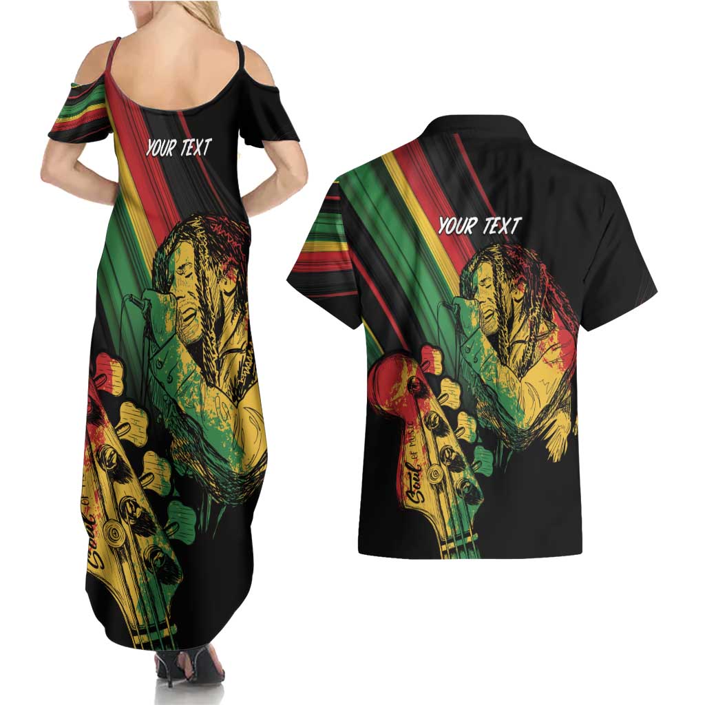 Personalised Reggae Couples Matching Summer Maxi Dress and Hawaiian Shirt Live The Way You Love LT7 - Wonder Print Shop