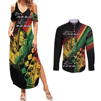 Personalised Reggae Couples Matching Summer Maxi Dress and Long Sleeve Button Shirt Live The Way You Love LT7 - Wonder Print Shop