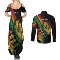 Personalised Reggae Couples Matching Summer Maxi Dress and Long Sleeve Button Shirt Live The Way You Love LT7 - Wonder Print Shop