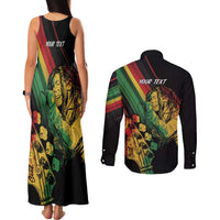 Personalised Reggae Couples Matching Tank Maxi Dress and Long Sleeve Button Shirt Live The Way You Love LT7 - Wonder Print Shop