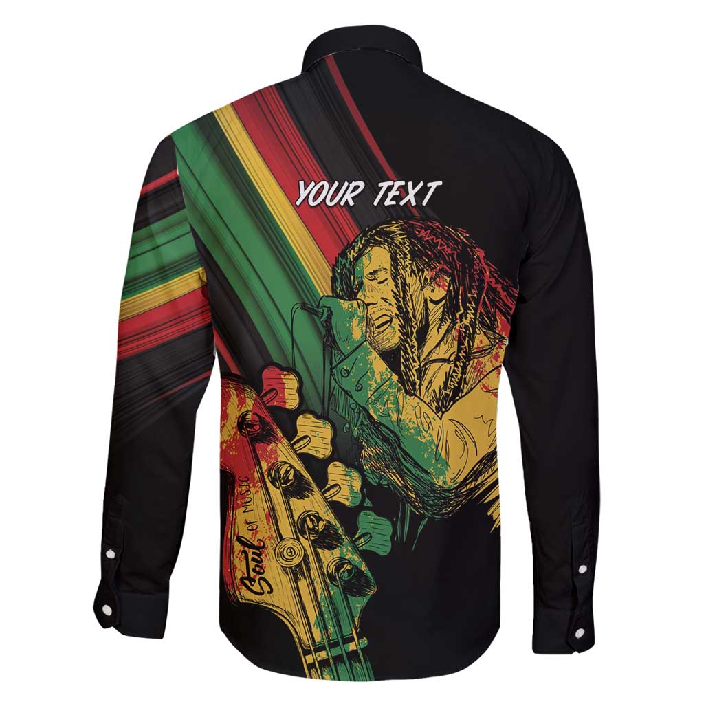 Personalised Reggae Family Matching Long Sleeve Bodycon Dress and Hawaiian Shirt Live The Way You Love LT7 - Wonder Print Shop