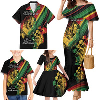 Personalised Reggae Family Matching Mermaid Dress and Hawaiian Shirt Live The Way You Love LT7 - Wonder Print Shop