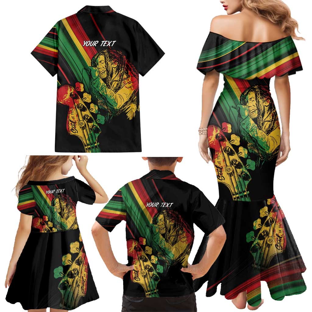 Personalised Reggae Family Matching Mermaid Dress and Hawaiian Shirt Live The Way You Love LT7 - Wonder Print Shop