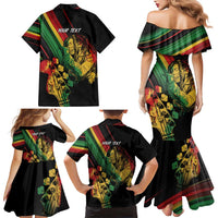 Personalised Reggae Family Matching Mermaid Dress and Hawaiian Shirt Live The Way You Love LT7 - Wonder Print Shop
