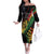 Personalised Reggae Family Matching Off The Shoulder Long Sleeve Dress and Hawaiian Shirt Live The Way You Love - Wonder Print Shop