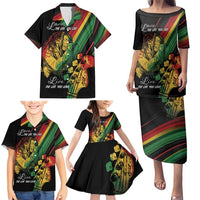 Personalised Reggae Family Matching Puletasi and Hawaiian Shirt Live The Way You Love - Wonder Print Shop