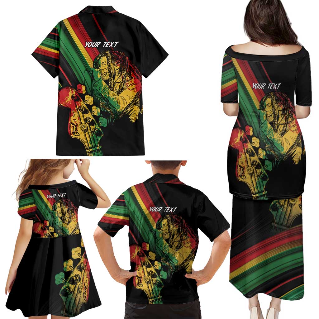 Personalised Reggae Family Matching Puletasi and Hawaiian Shirt Live The Way You Love - Wonder Print Shop
