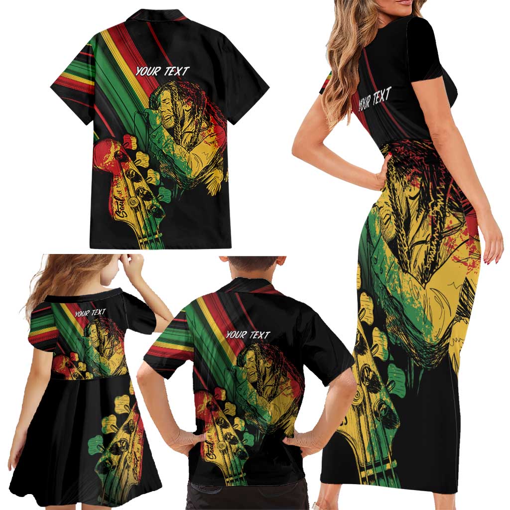 Personalised Reggae Family Matching Short Sleeve Bodycon Dress and Hawaiian Shirt Live The Way You Love - Wonder Print Shop