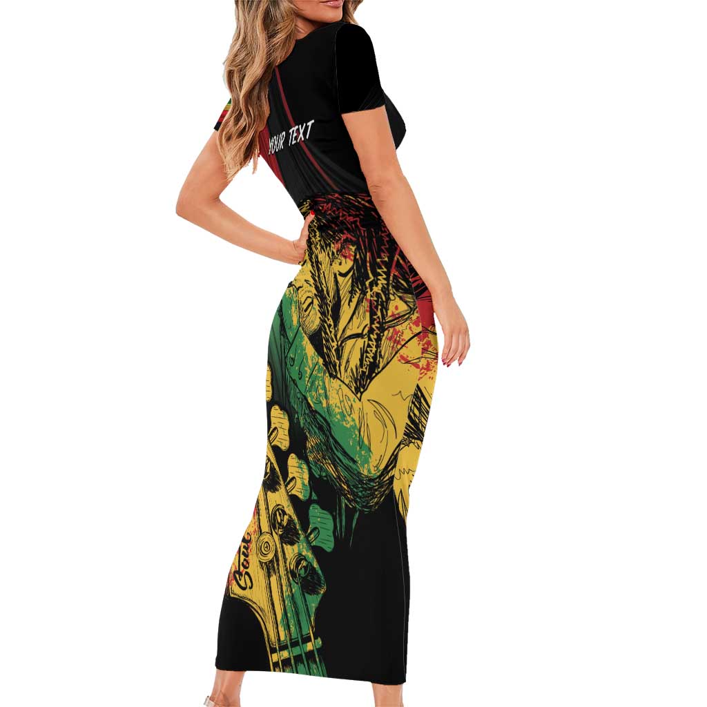 Personalised Reggae Family Matching Short Sleeve Bodycon Dress and Hawaiian Shirt Live The Way You Love - Wonder Print Shop