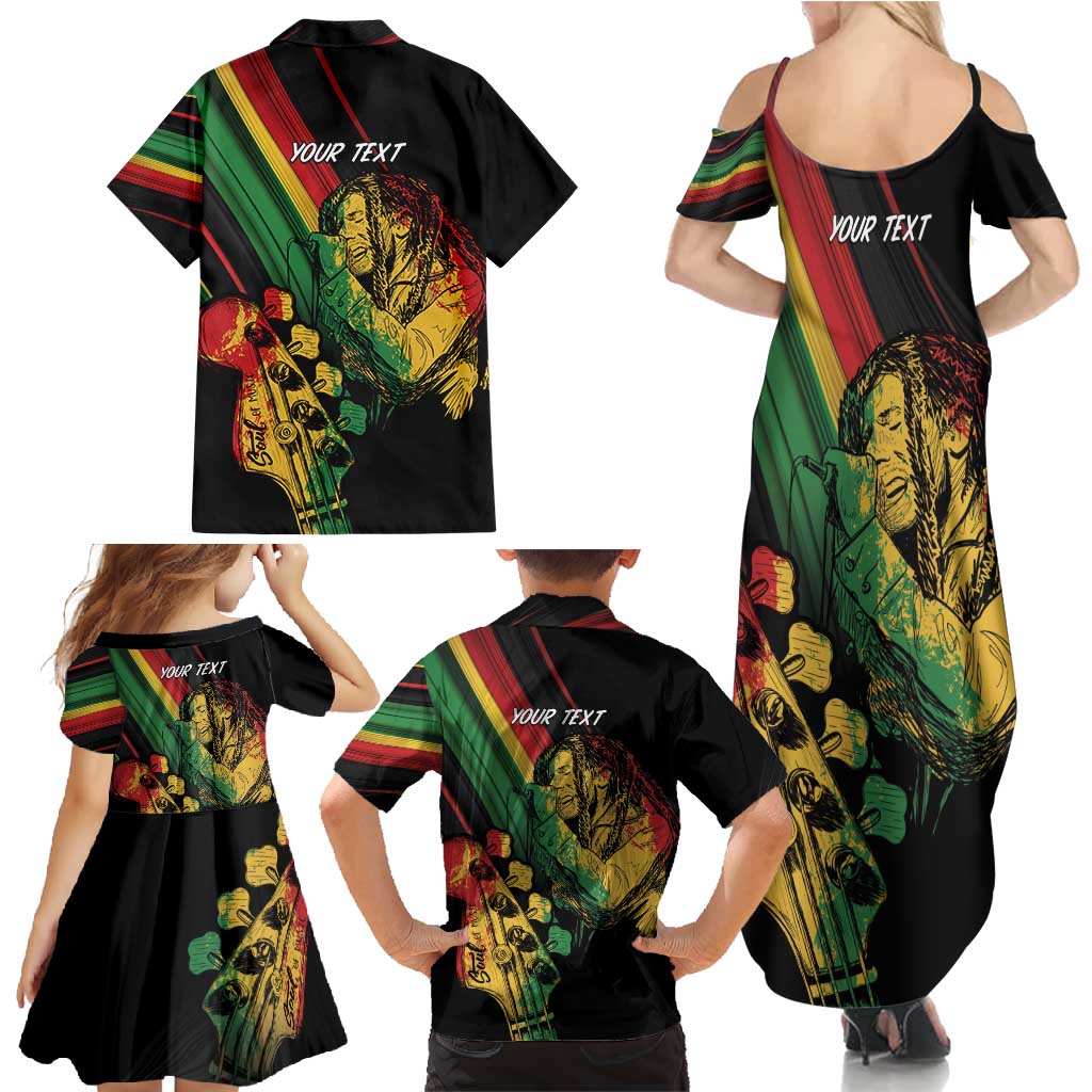 Personalised Reggae Family Matching Summer Maxi Dress and Hawaiian Shirt Live The Way You Love - Wonder Print Shop