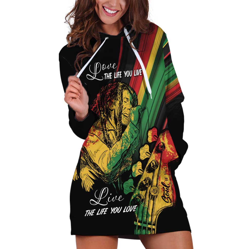 Personalised Reggae Hoodie Dress Live The Way You Love - Wonder Print Shop