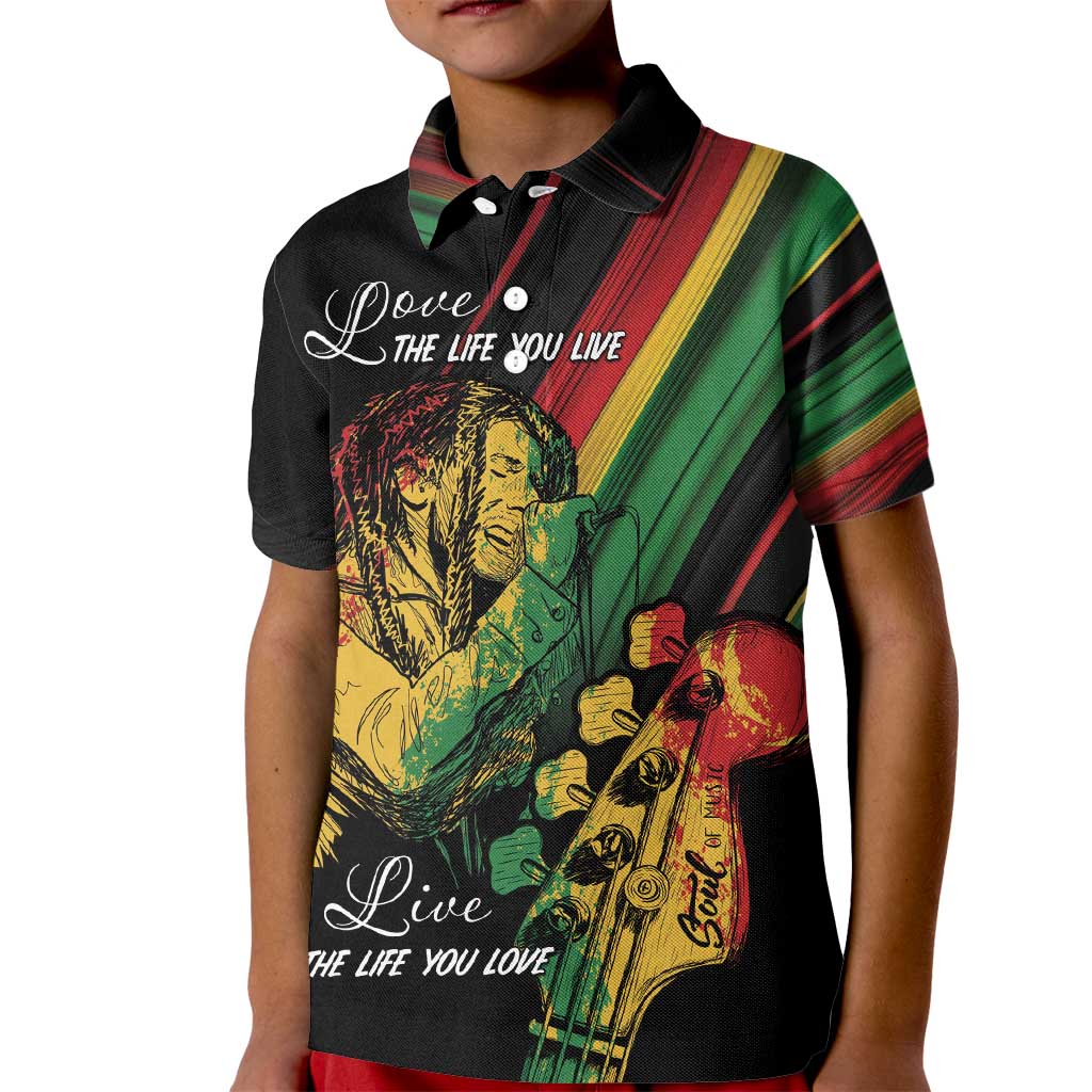 Personalised Reggae Kid Polo Shirt Live The Way You Love - Wonder Print Shop
