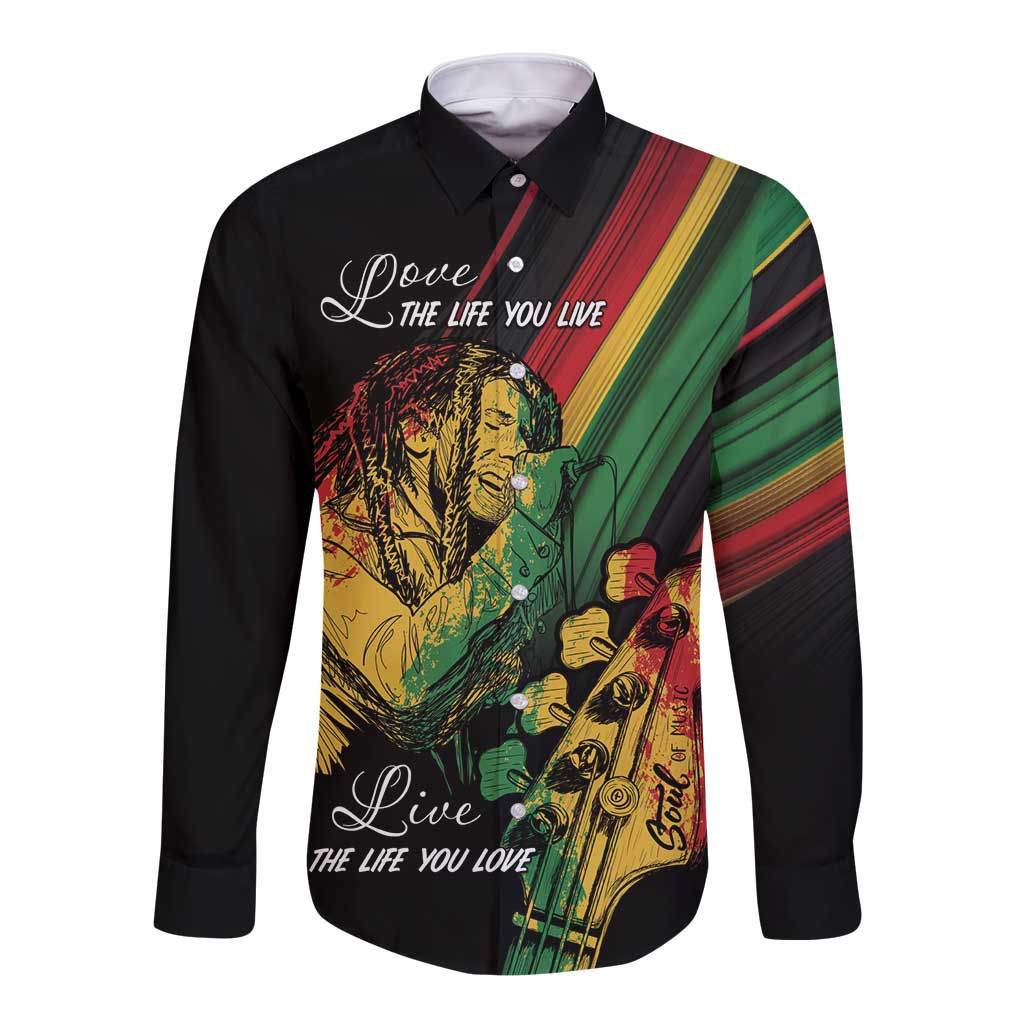 Personalised Reggae Long Sleeve Button Shirt Live The Way You Love - Wonder Print Shop