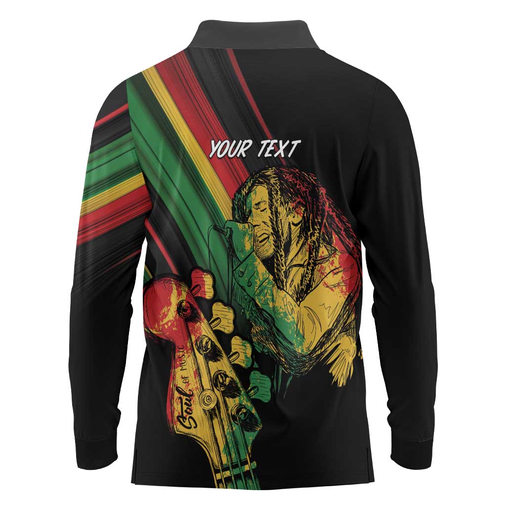 Personalised Reggae Long Sleeve Polo Shirt Live The Way You Love - Wonder Print Shop