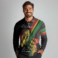 Personalised Reggae Long Sleeve Polo Shirt Live The Way You Love - Wonder Print Shop