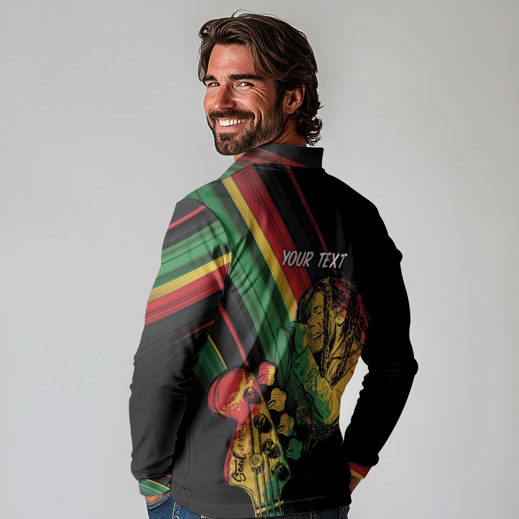 Personalised Reggae Long Sleeve Polo Shirt Live The Way You Love - Wonder Print Shop