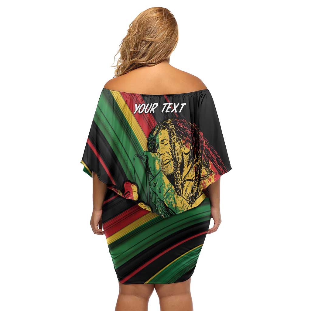Personalised Reggae Off Shoulder Short Dress Live The Way You Love - Wonder Print Shop