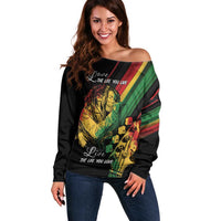 Personalised Reggae Off Shoulder Sweater Live The Way You Love - Wonder Print Shop